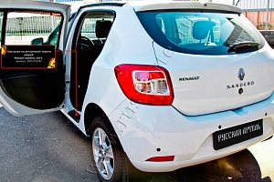 Накладки на внутренние пороги дверей Сандеро 2014